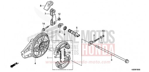 PANNEAU DE FREIN ARRIERE CRF125FE de 2014